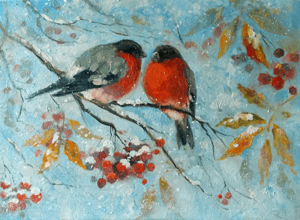 Снегири в живописи
