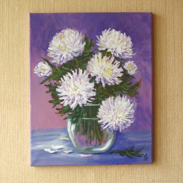 Хризантемы акрилом