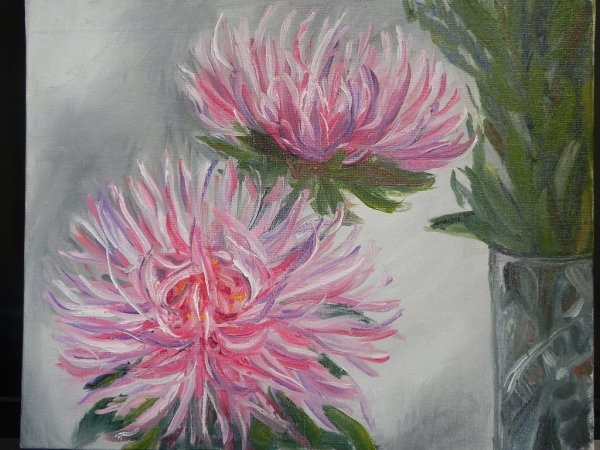 Хризантема картина акрилом