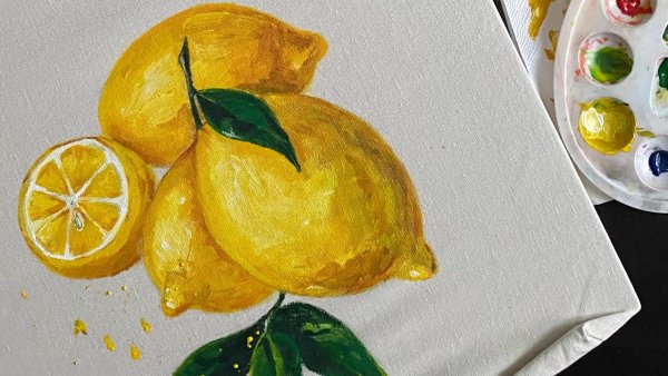 Нарисовать лимоны акрилом мастер класс