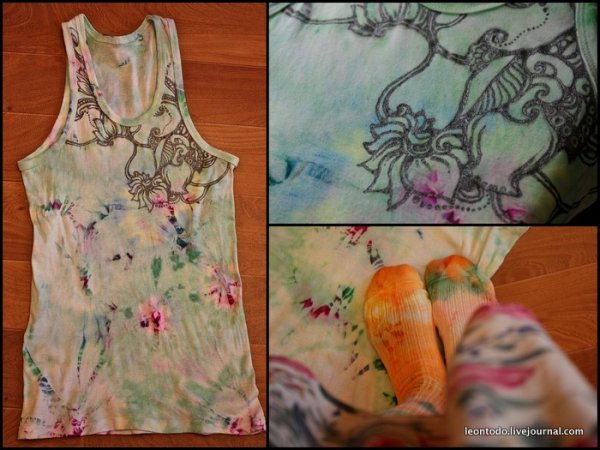 Роспись красками по вязаным