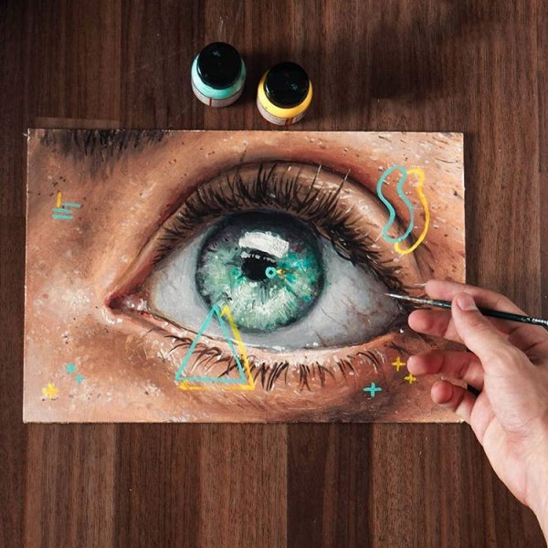Глаз масляными красками
