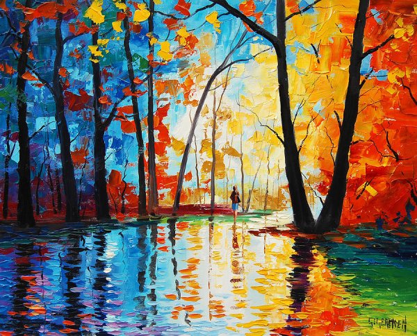 Осенний пейзаж акрилом