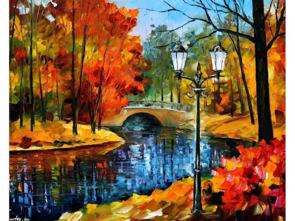 Леонид Афремов мост осень