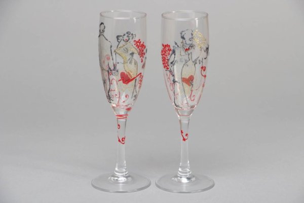 Роспись фужеров акриловыми красками