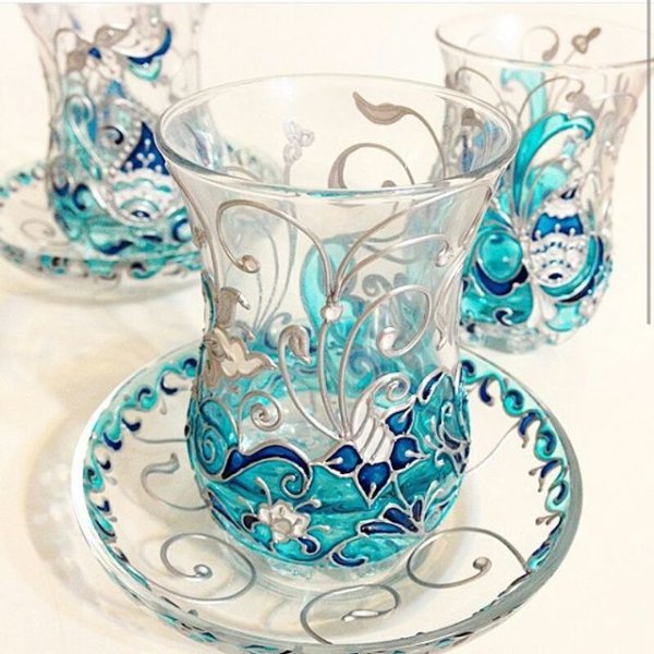 Декорированная стеклянная посуда