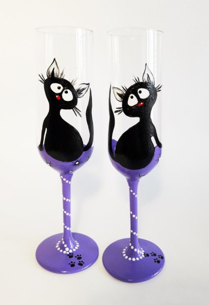 Роспись бокалов акриловыми красками