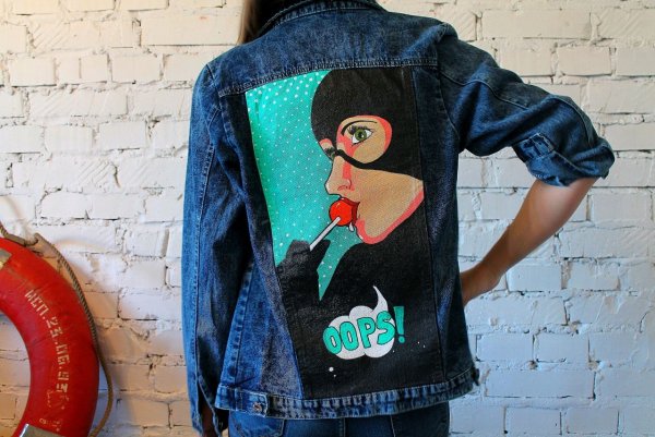 Роспись одежды джинсовой куртки