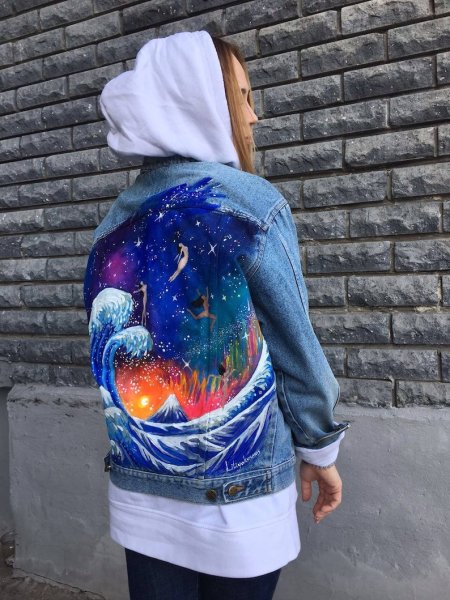 Джинсовка Разрисованная акриловыми красками