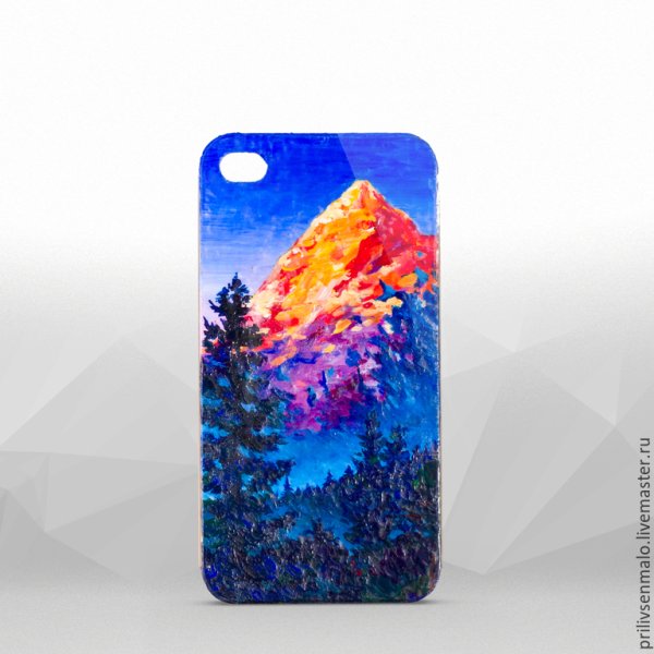 Роспись чехла акриловыми красками