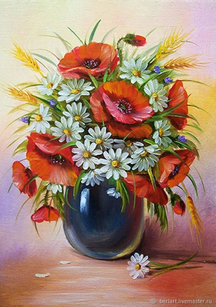 Ваза с цветами акрилом