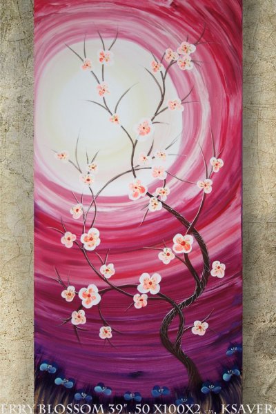 Сакура акрилом на холсте