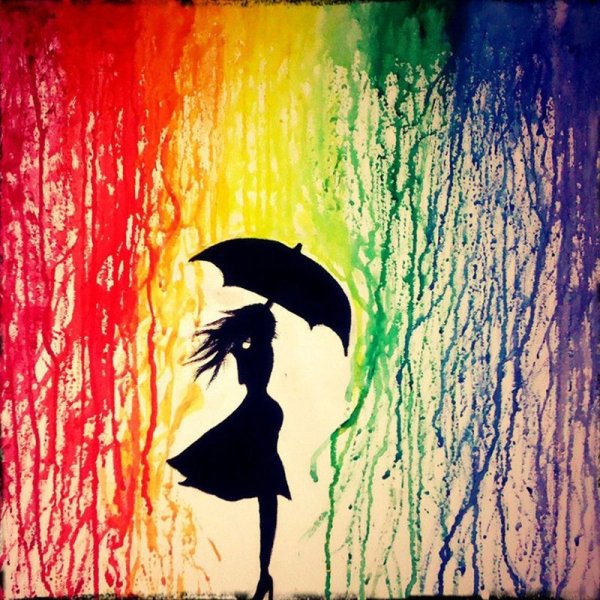 Силуэт на Цветном тоне