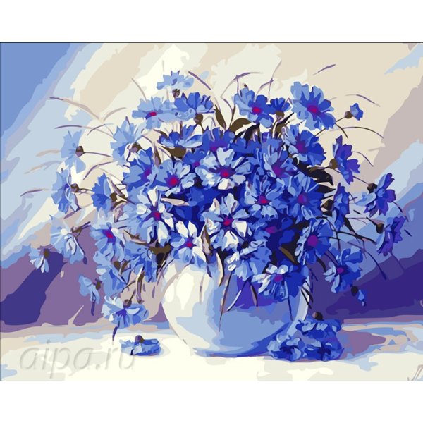 Васильки акрилом