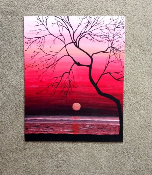 Простой пейзаж акрилом