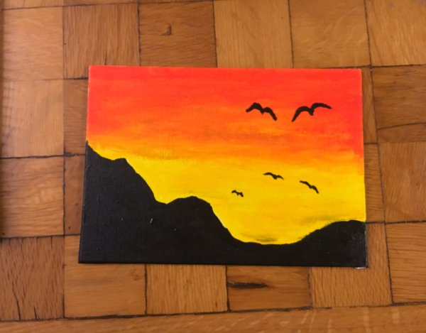 Рисование на картоне гуашью