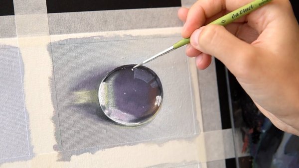 Рисуем каплю воды маслом