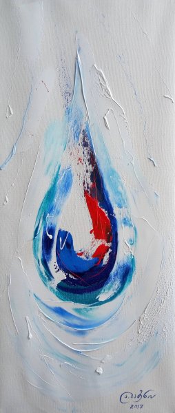 Капли на стекле акварелью