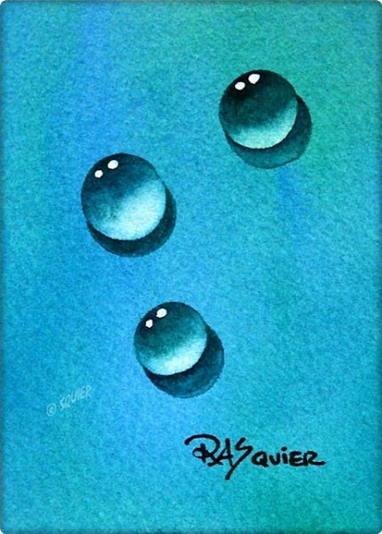 Капля воды акварелью