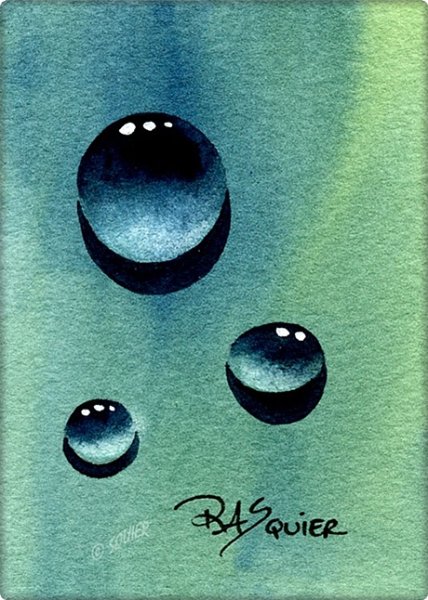 Мыльные пузыри акварелью