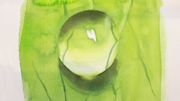 Капля воды акварелью