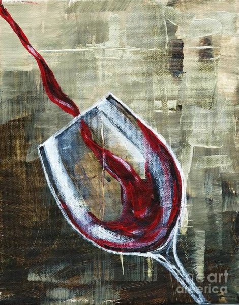 Бокал вина акрилом на холсте