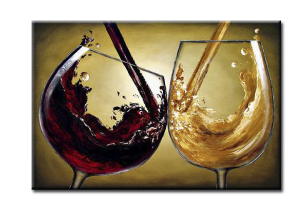 Картина акрилом вино в бокале