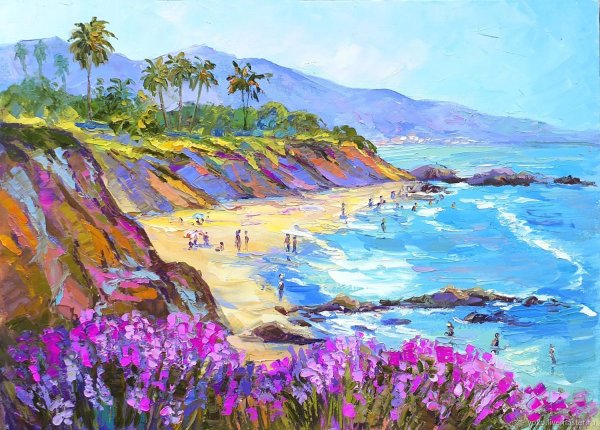 Летний морской пейзаж живопись