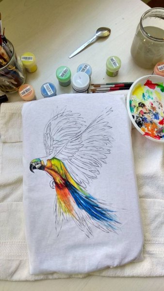 Роспись ткани акриловыми красками