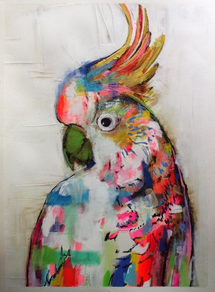 Акварельная живопись попугаи ара жако