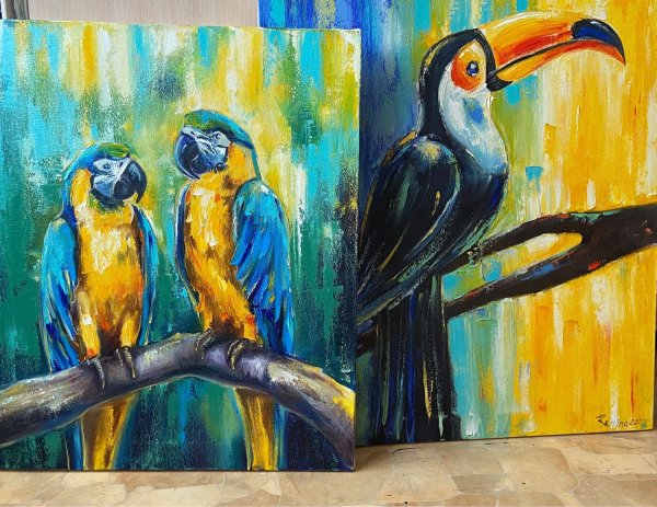 Животные акрилом на холсте