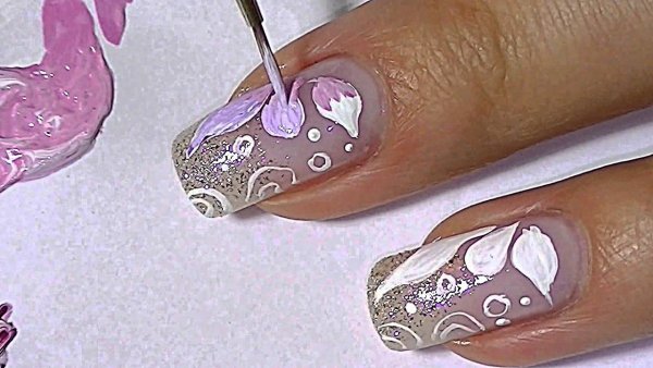 Рисунок на ногтях акриловыми красками короткие ногти