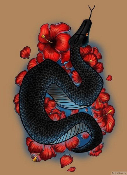 Змея арт тату