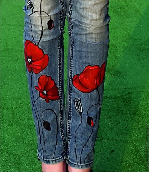 Рисование на джинсах