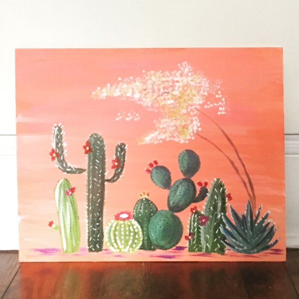 Кактус акрилом
