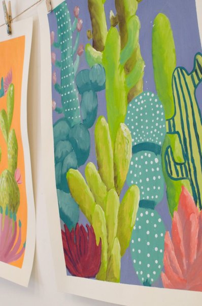 Кактус акрилом