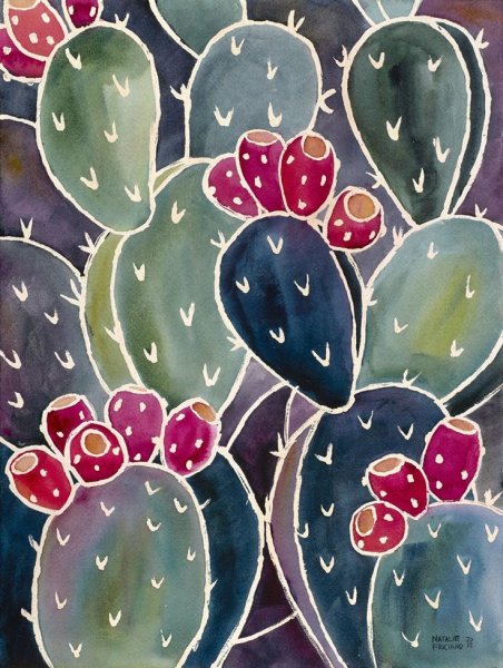 Кактус гуашью