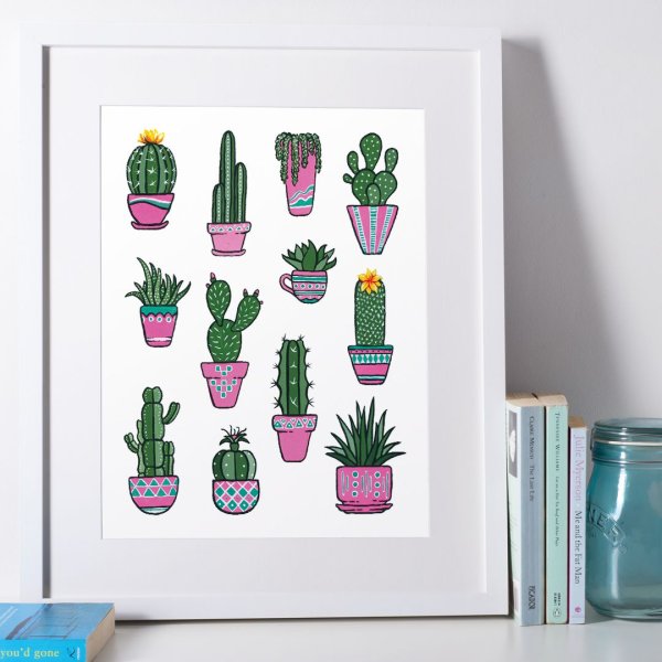 Кактус акриловыми красками