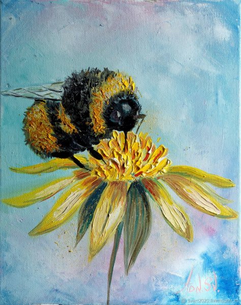 Пчела в живописи маслом