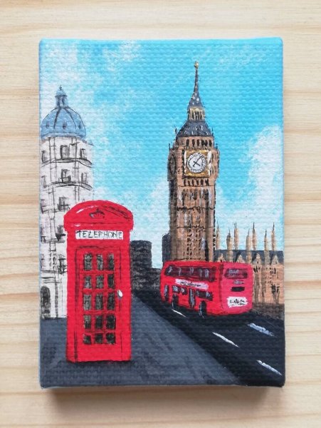 Лондон на акриловой бумаге