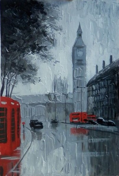 Дождливый Лондон серый Биг Бен