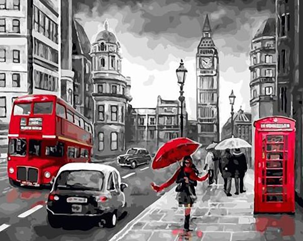 Алмазная живопись дождливый Лондон