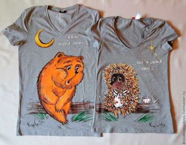 Парные футболки с ежиками