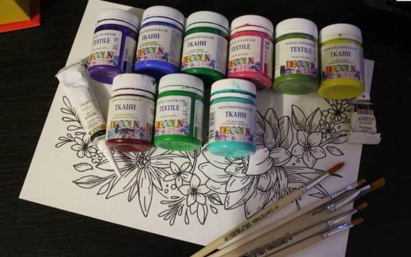 Роспись ткани акрилом