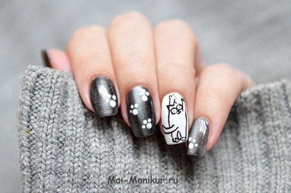 Маникюр с котом Саймоном