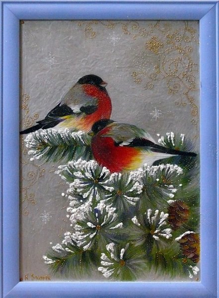 Снегири на окна