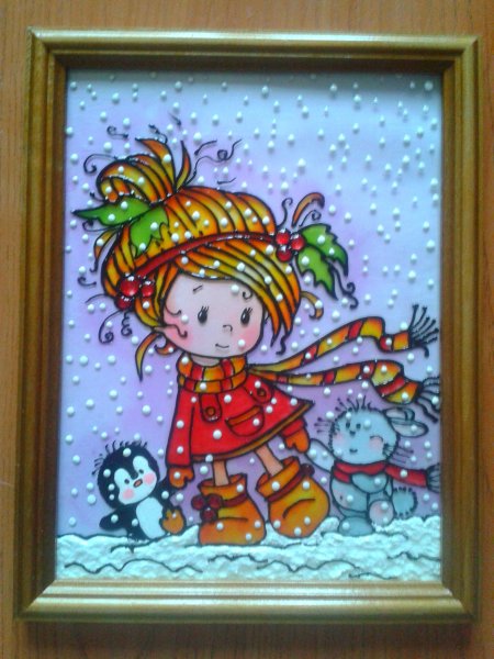 Витражи на стекле новый год