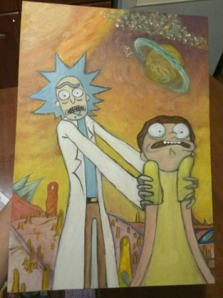 Рик и Морти на холсте