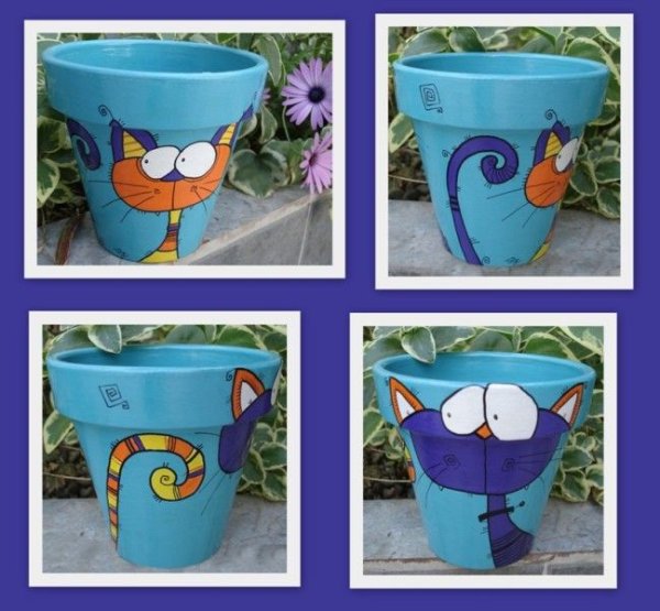 Смешные горшки разукрашенные
