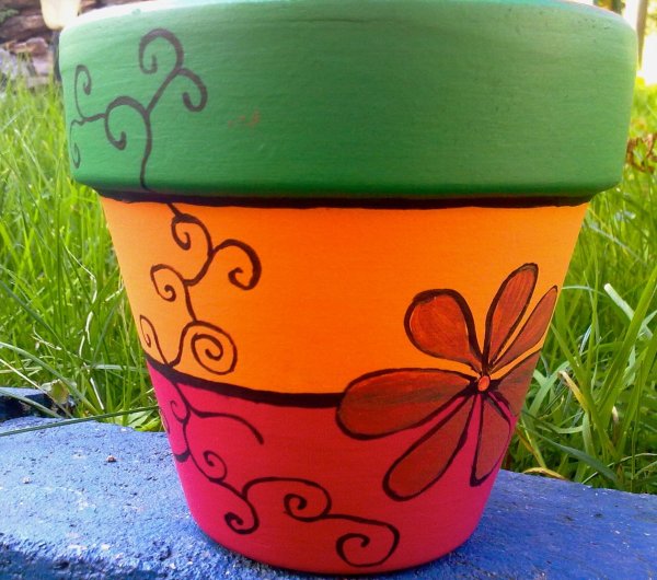 Расписные горшки для цветов